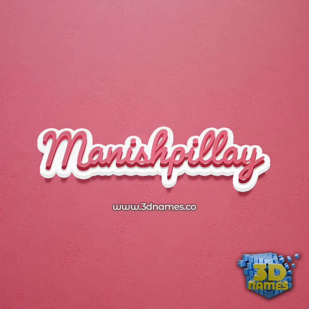 manishpillay in Red Scribble style - 3D name wallpaper