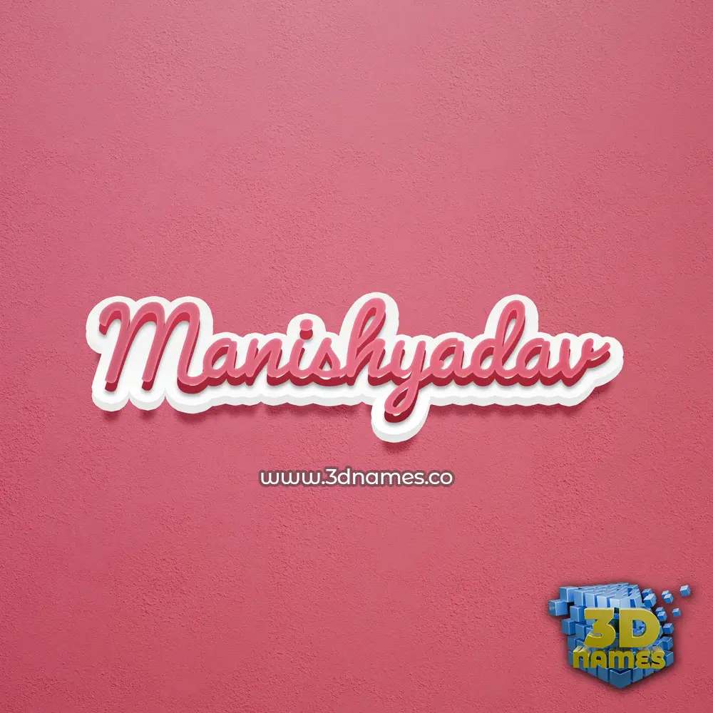 manishyadav in Red Scribble style - 3D name wallpaper