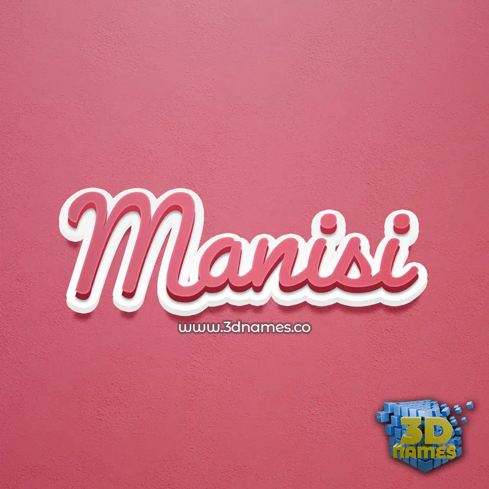 manisi in Red Scribble style - 3D name wallpaper