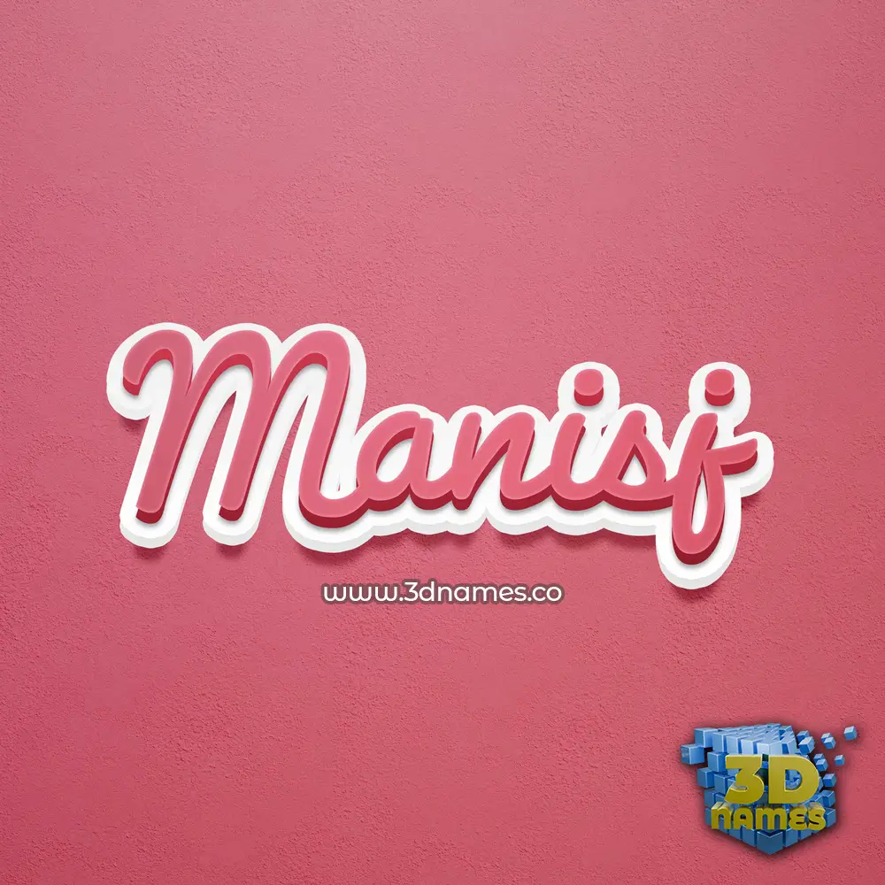 manisj in Red Scribble style - 3D name wallpaper