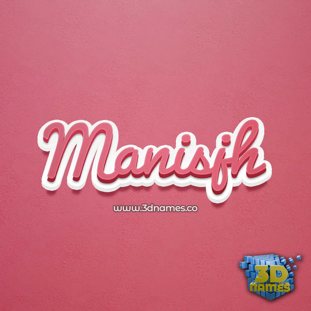 manisjh in Red Scribble style - 3D name wallpaper