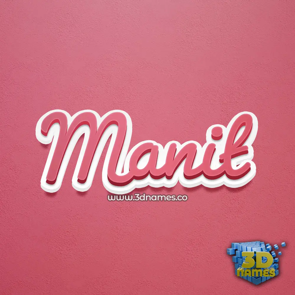 manit in Red Scribble style - 3D name wallpaper