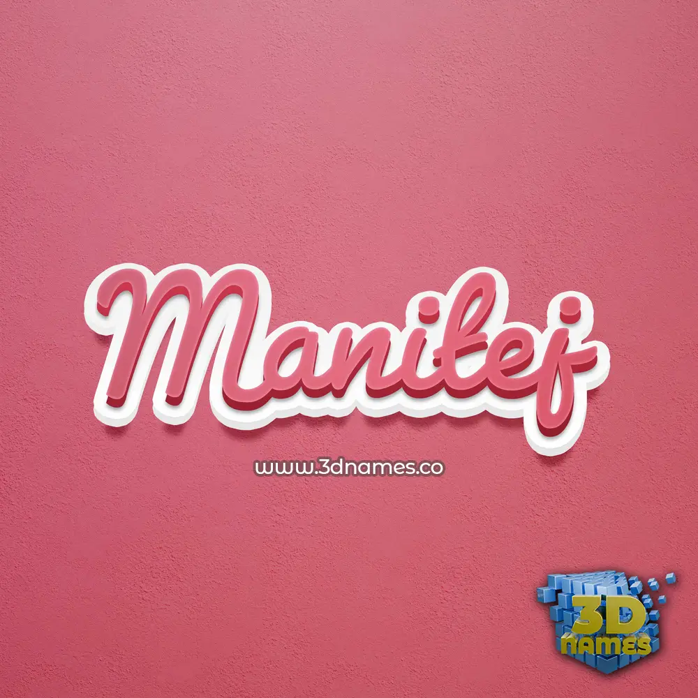 manitej in Red Scribble style - 3D name wallpaper