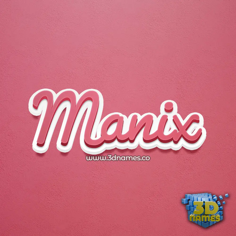 manix in Red Scribble style - 3D name wallpaper