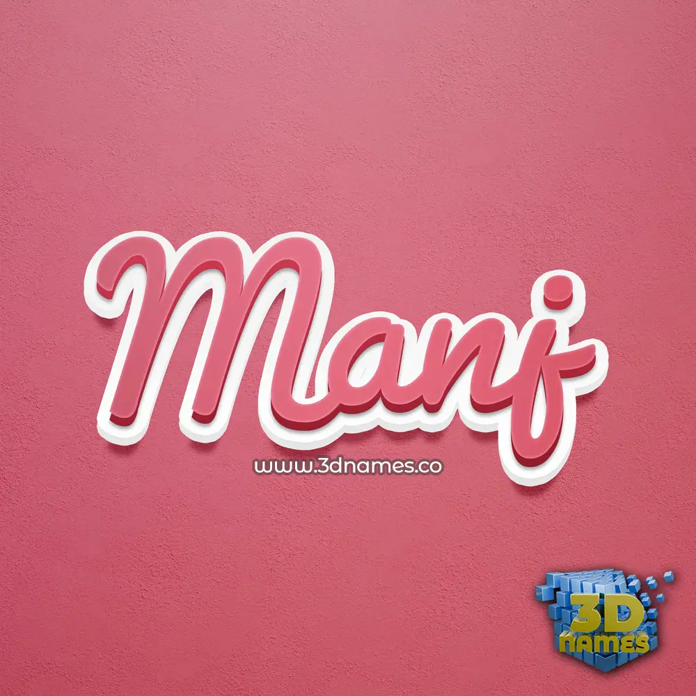 manj in Red Scribble style - 3D name wallpaper