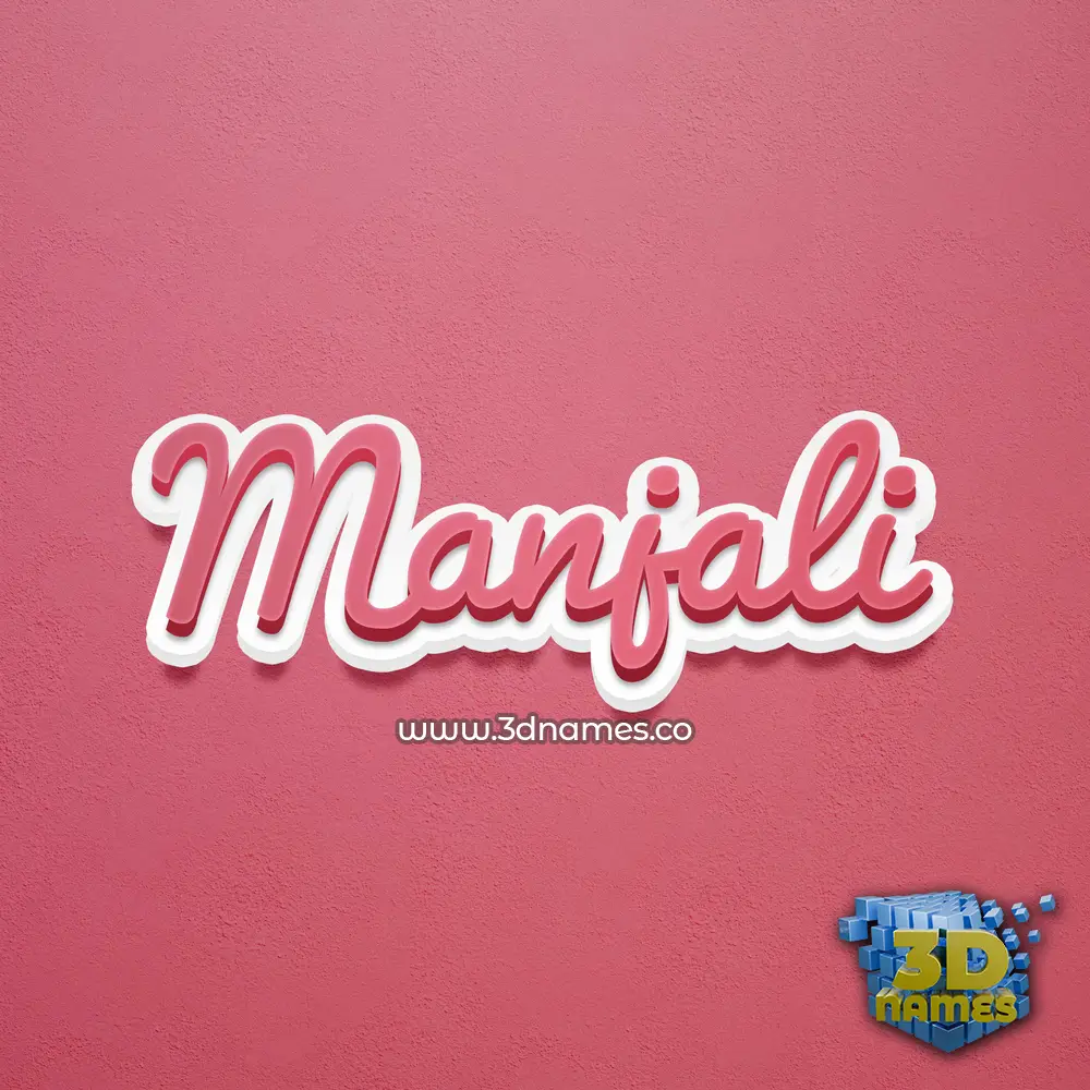manjali in Red Scribble style - 3D name wallpaper