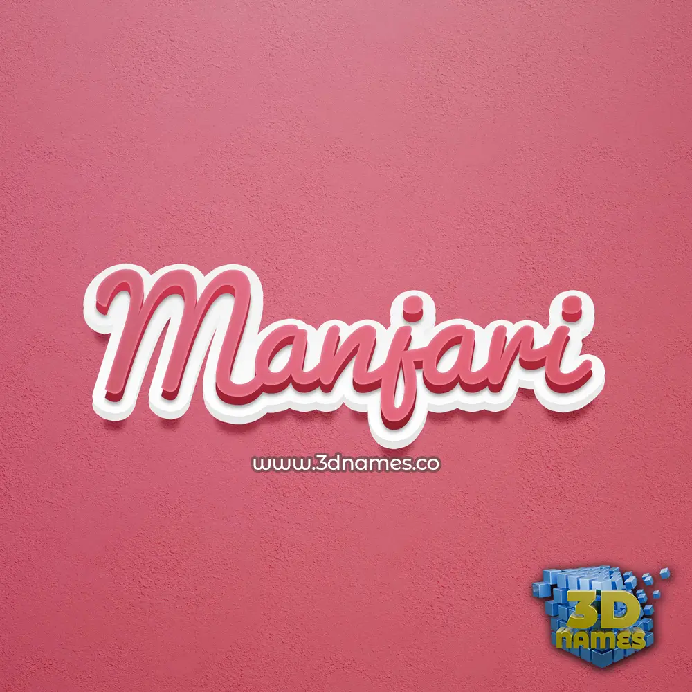 manjari in Red Scribble style - 3D name wallpaper