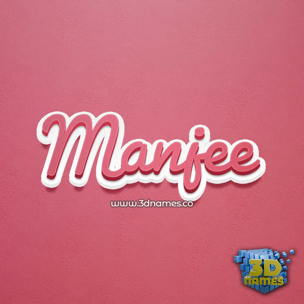 manjee in Red Scribble style - 3D name wallpaper