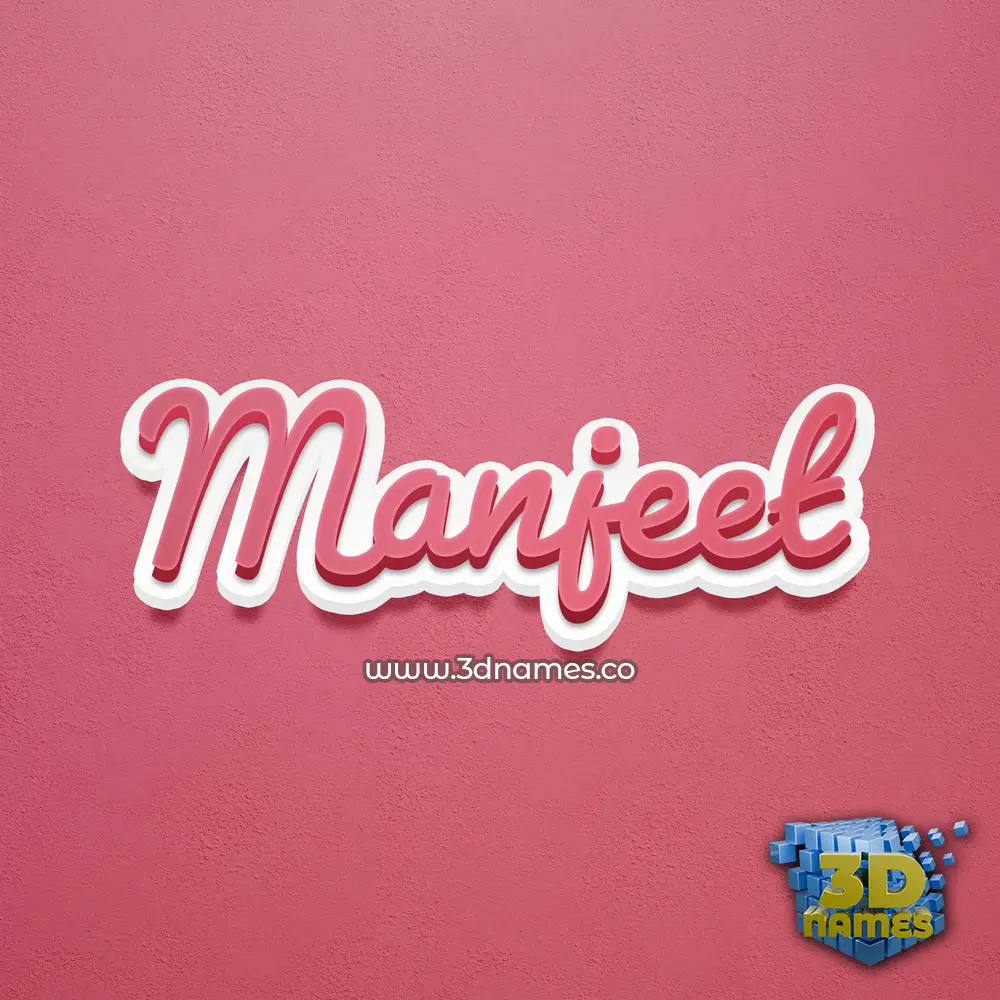 manjeet in Red Scribble style - 3D name wallpaper