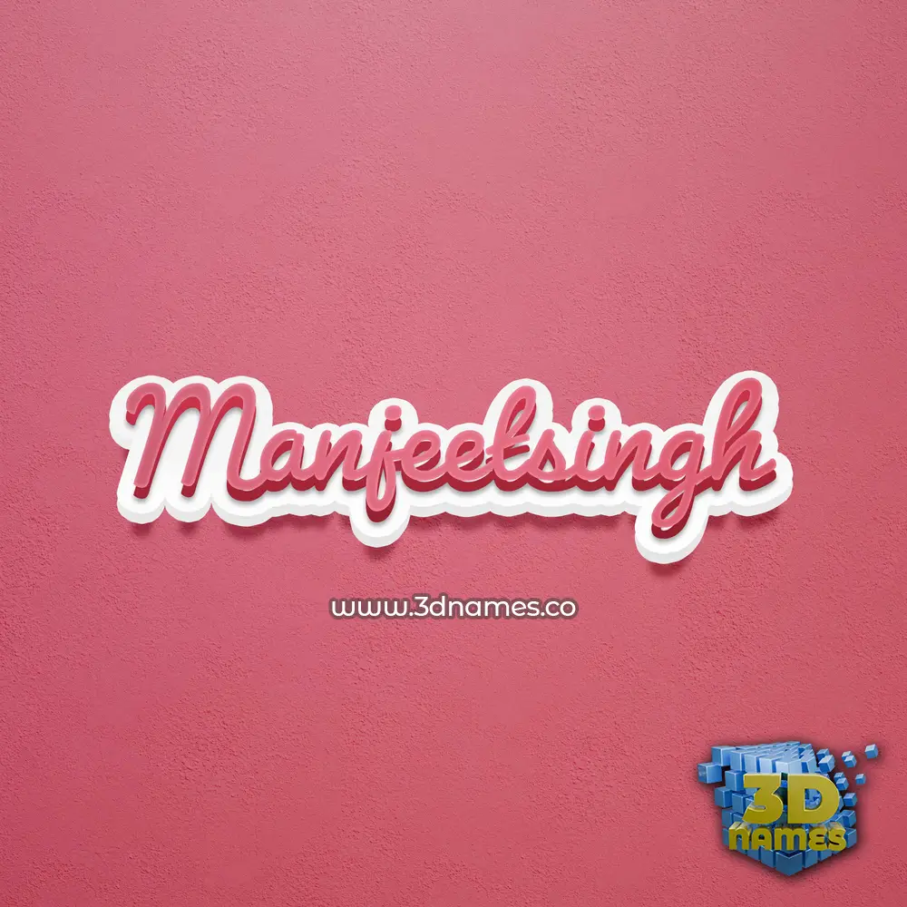 manjeetsingh in Red Scribble style - 3D name wallpaper