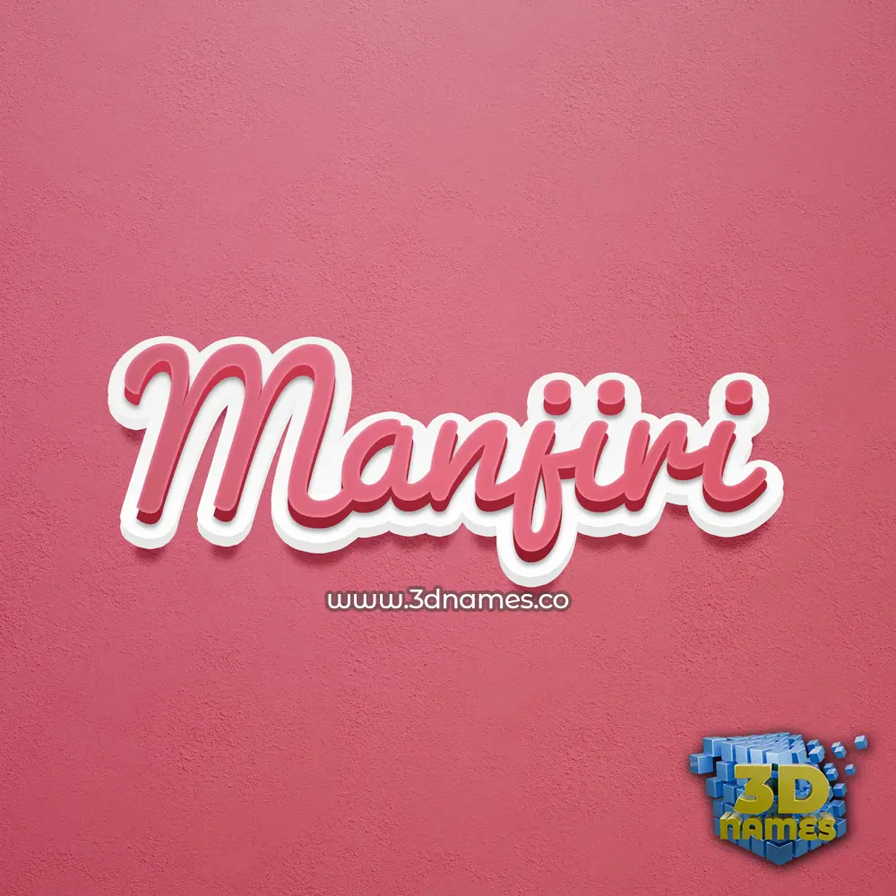 manjiri in Red Scribble style - 3D name wallpaper