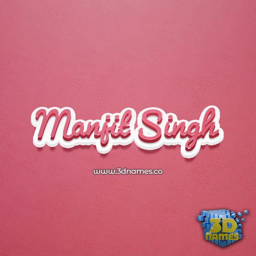 manjit singh in Red Scribble style - 3D name wallpaper
