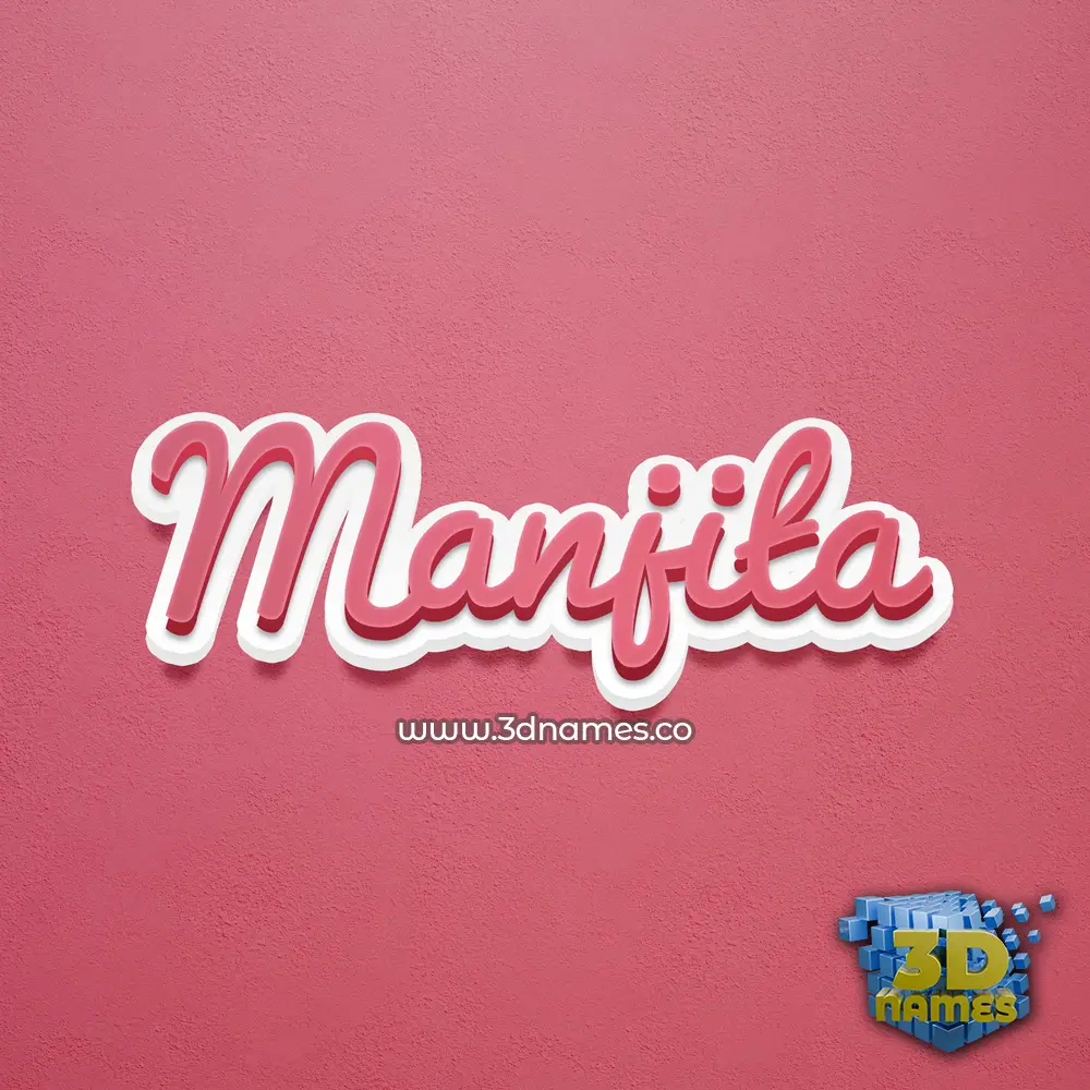 manjita in Red Scribble style - 3D name wallpaper