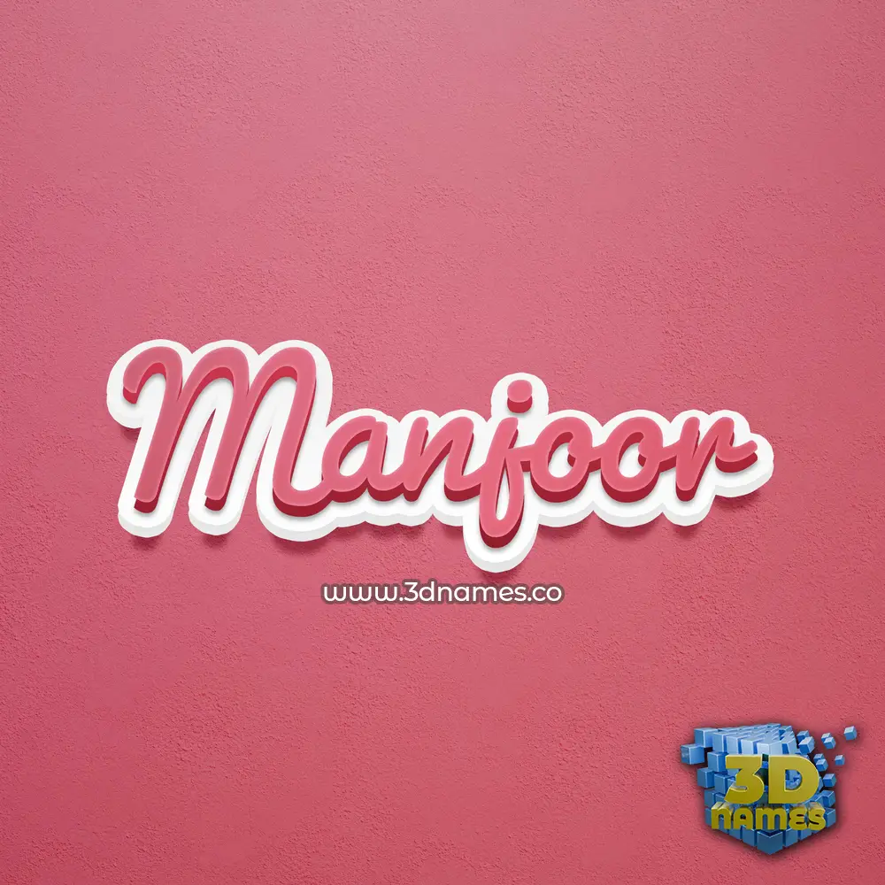 manjoor in Red Scribble style - 3D name wallpaper