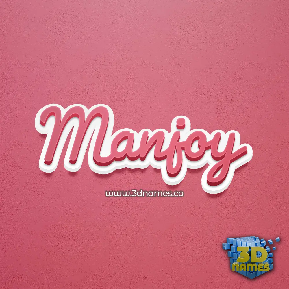 manjoy in Red Scribble style - 3D name wallpaper