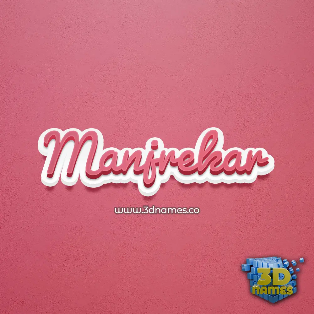 manjrekar in Red Scribble style - 3D name wallpaper