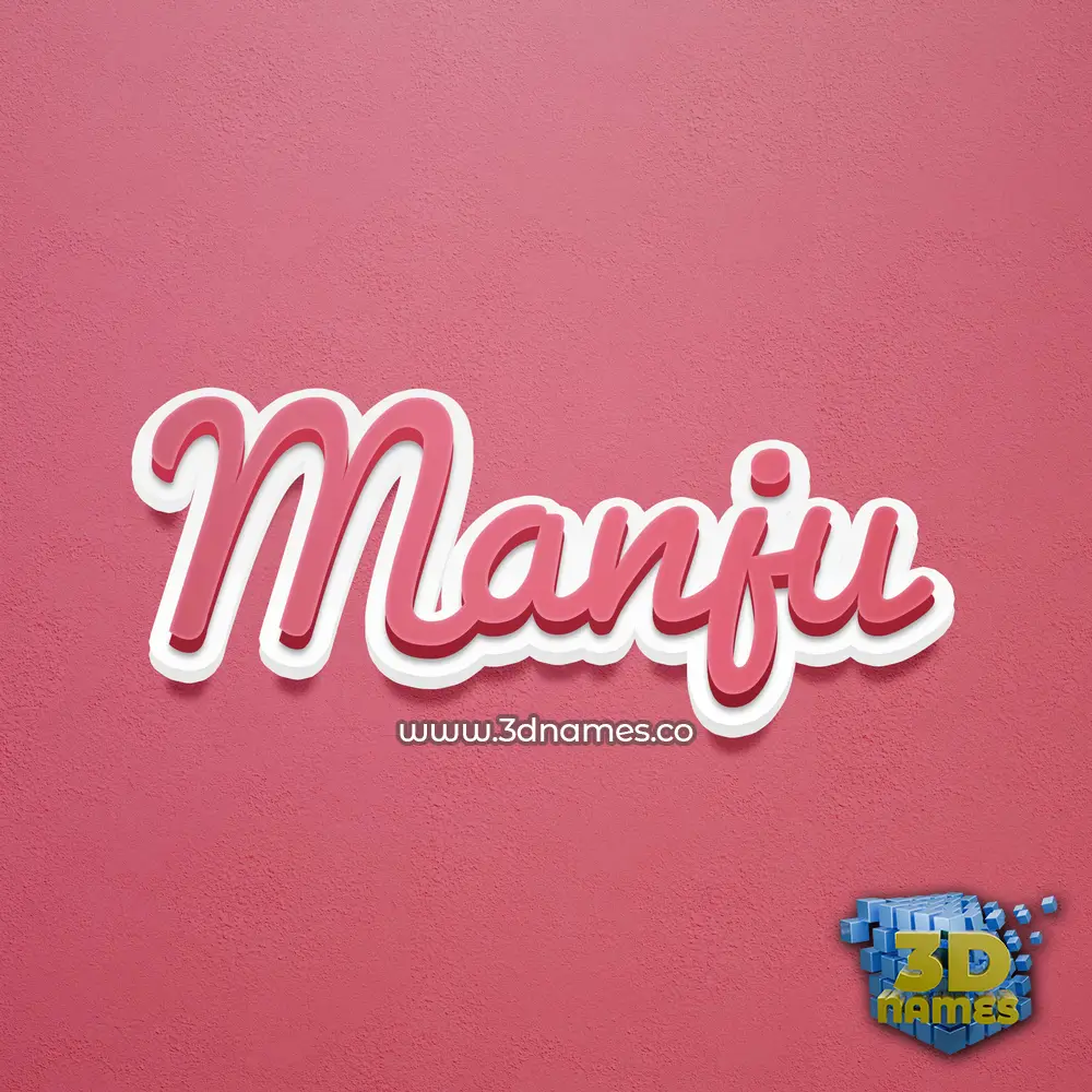manju in Red Scribble style - 3D name wallpaper