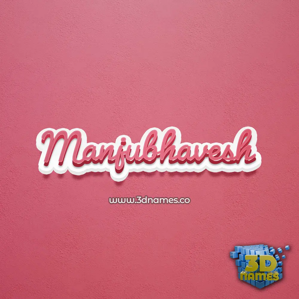 manjubhavesh in Red Scribble style - 3D name wallpaper