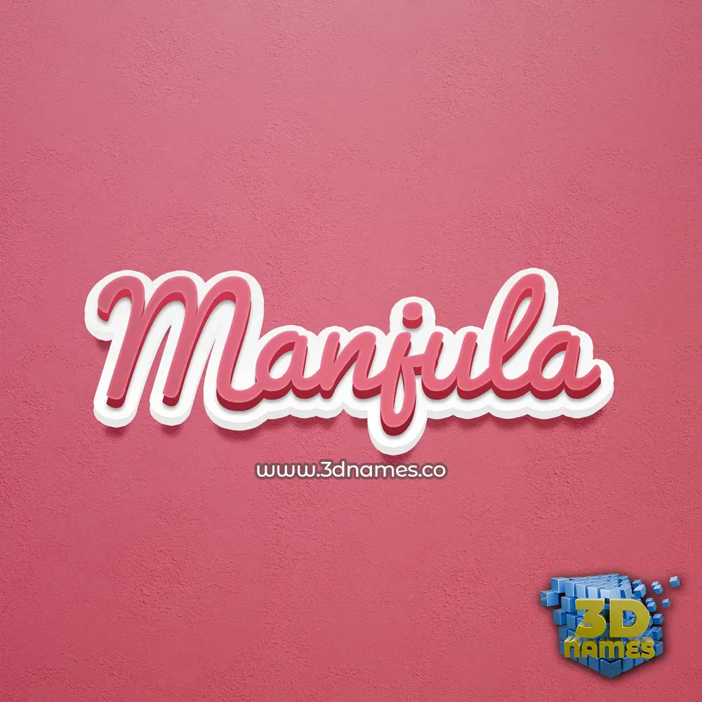 manjula in Red Scribble style - 3D name wallpaper