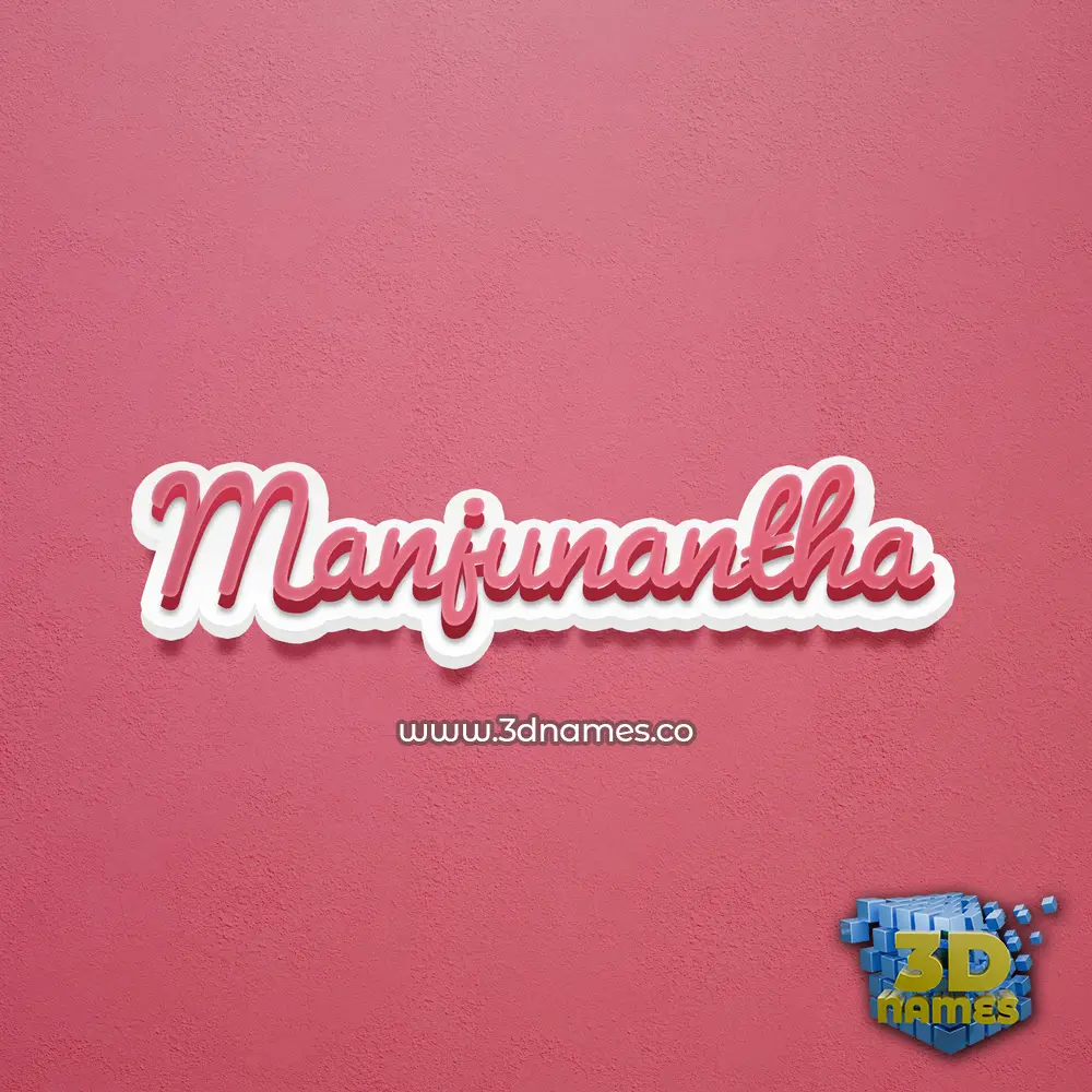 manjunantha in Red Scribble style - 3D name wallpaper