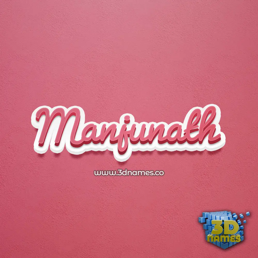 manjunath in Red Scribble style - 3D name wallpaper