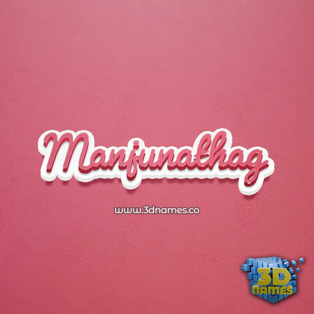 manjunathag in Red Scribble style - 3D name wallpaper