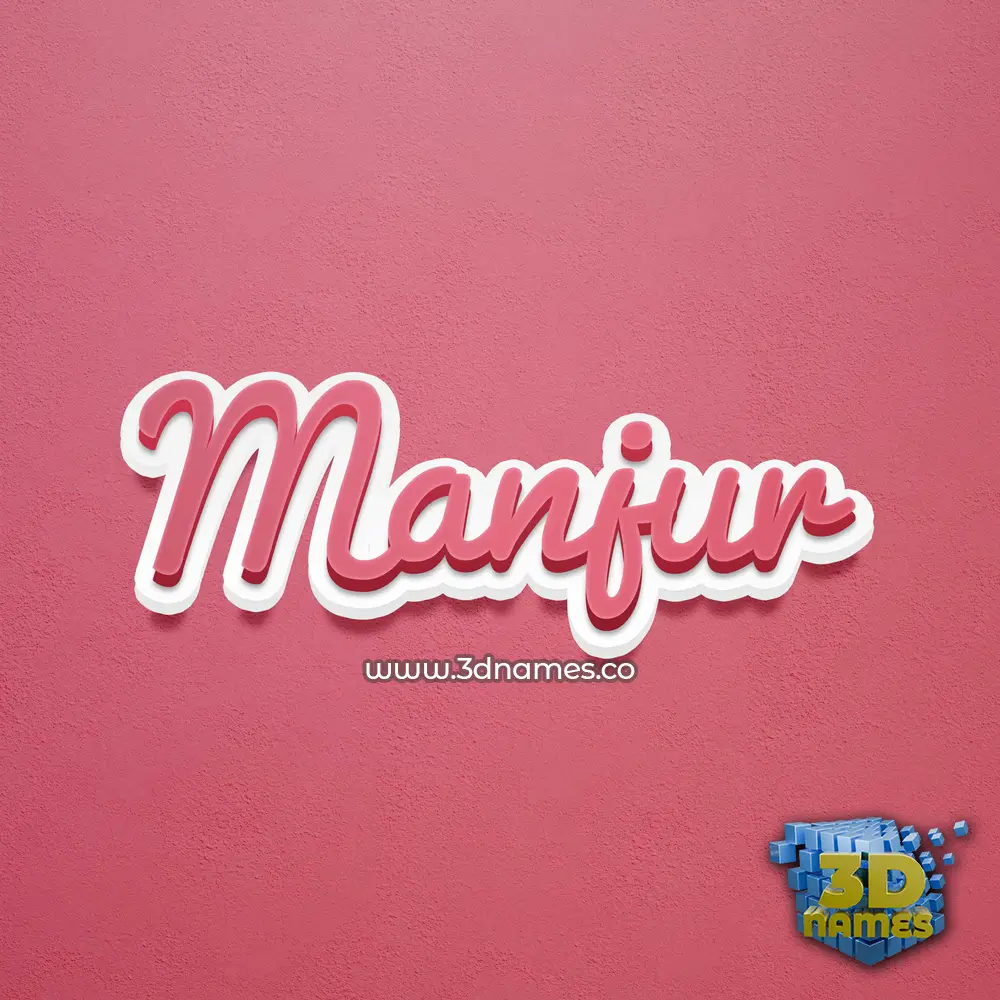 manjur in Red Scribble style - 3D name wallpaper