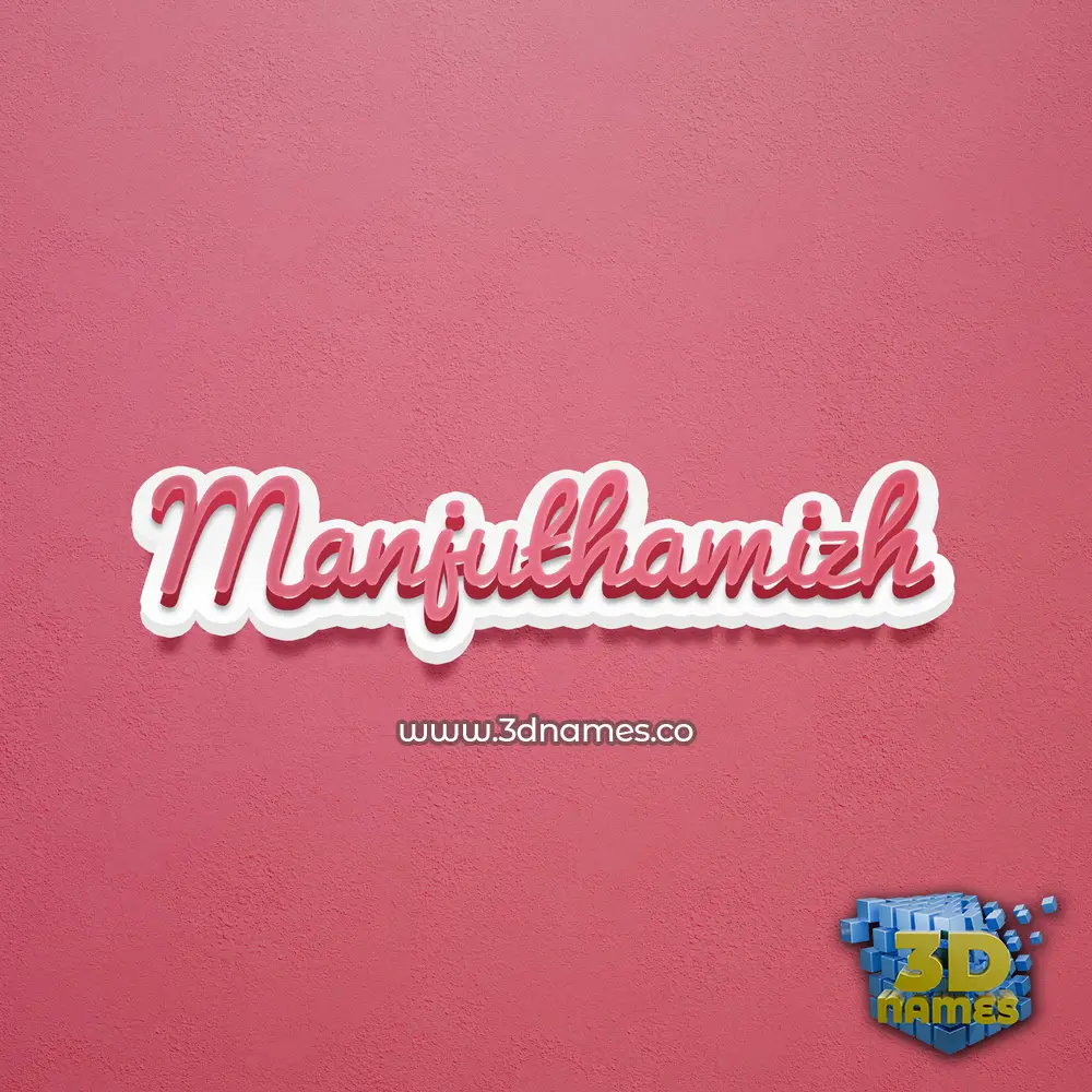 manjuthamizh in Red Scribble style - 3D name wallpaper