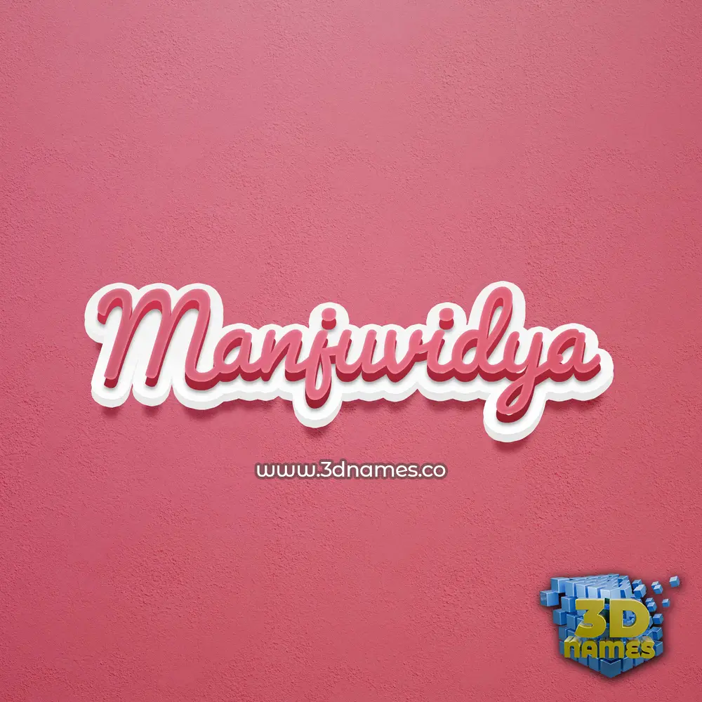 manjuvidya in Red Scribble style - 3D name wallpaper