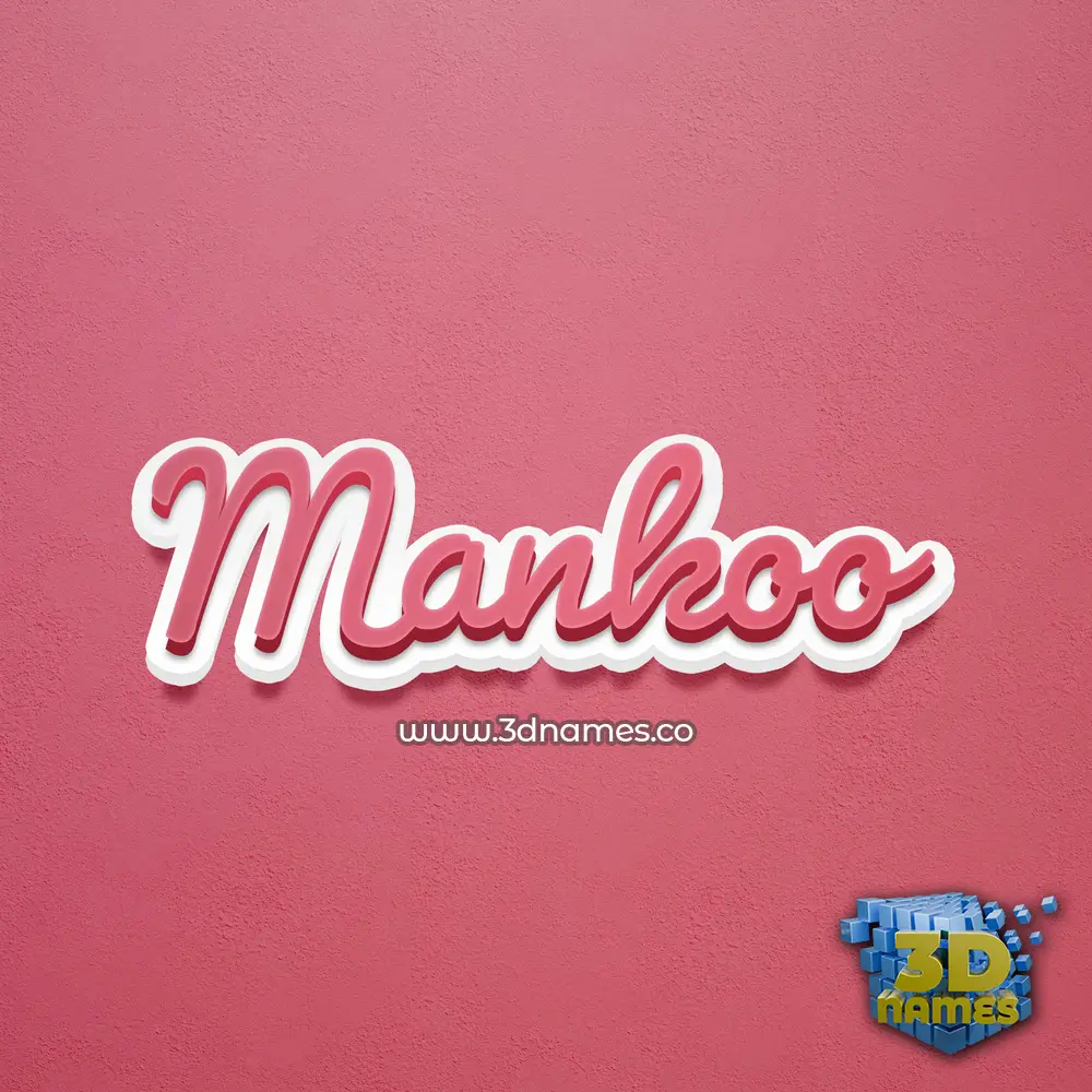 mankoo in Red Scribble style - 3D name wallpaper
