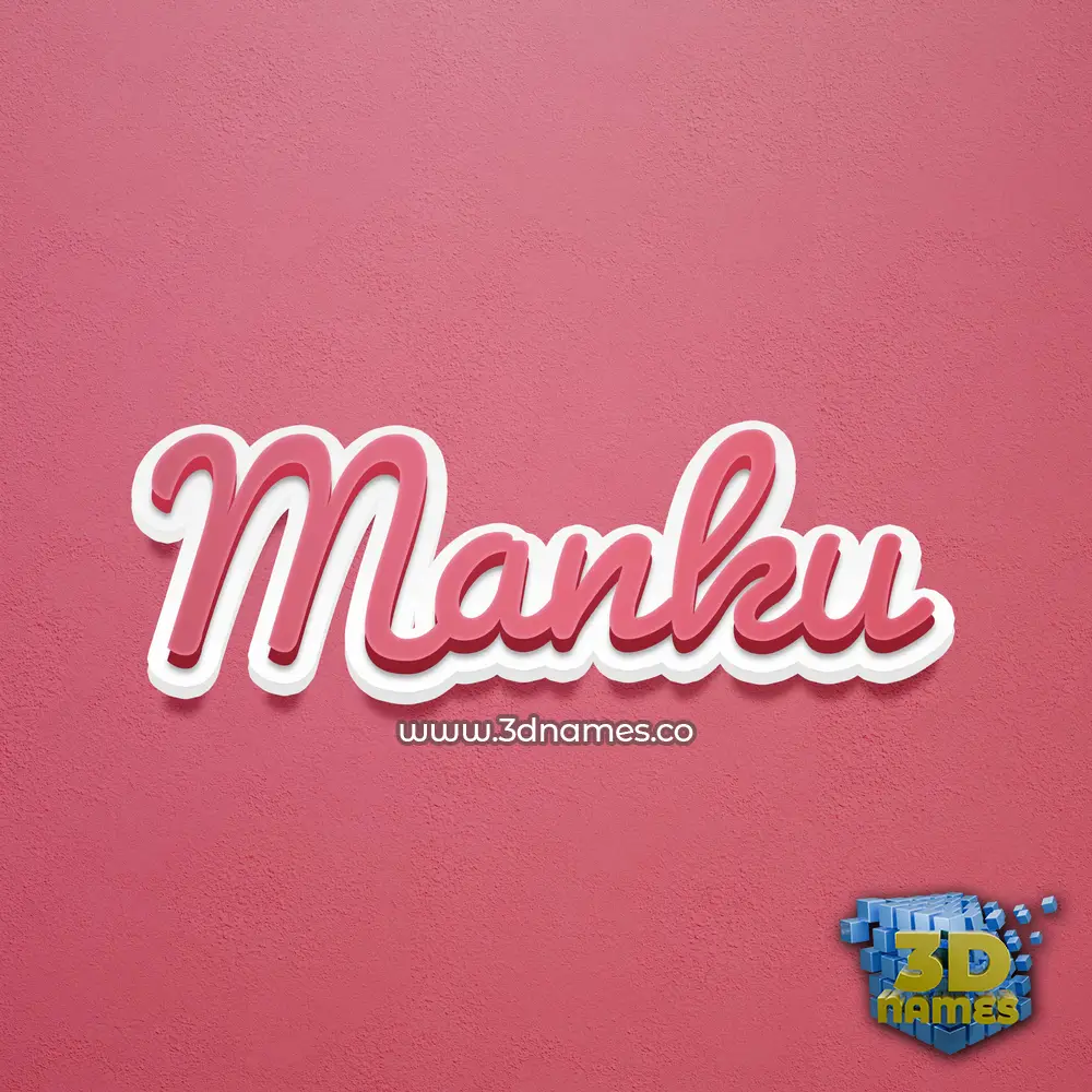 manku in Red Scribble style - 3D name wallpaper