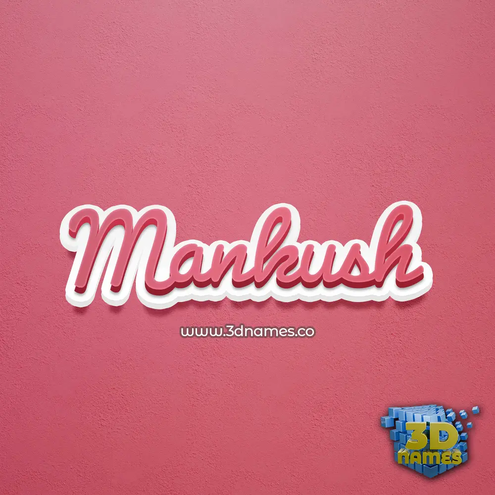 mankush in Red Scribble style - 3D name wallpaper