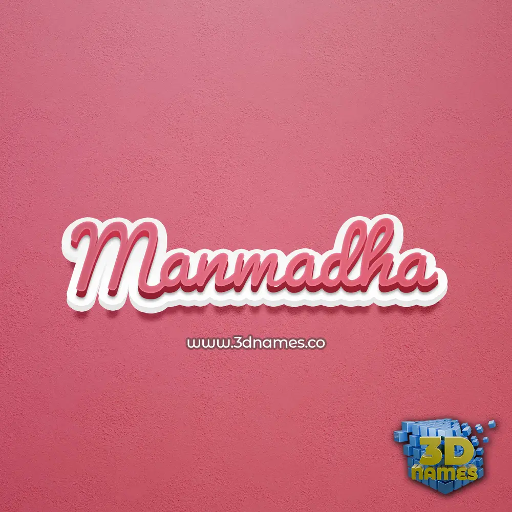 manmadha in Red Scribble style - 3D name wallpaper