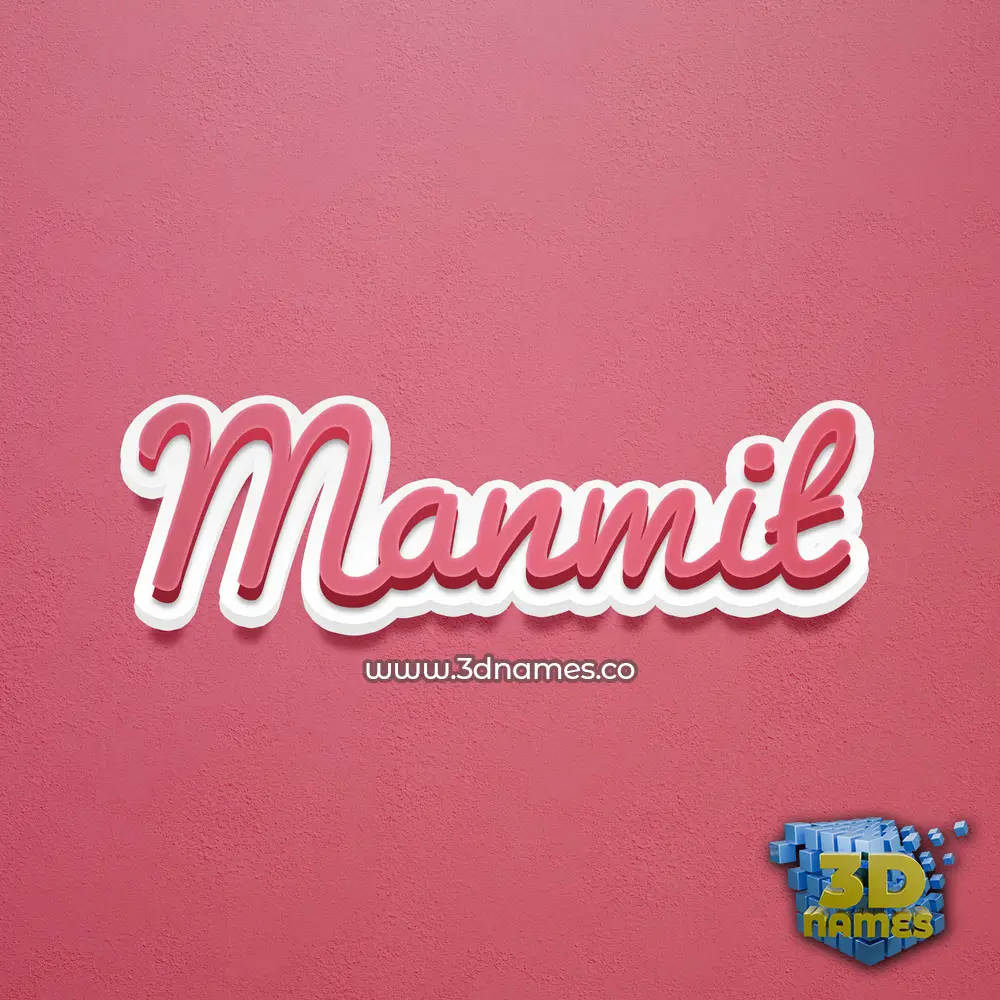 manmit in Red Scribble style - 3D name wallpaper