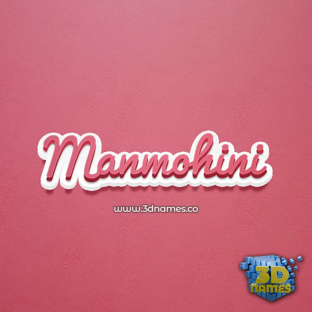 manmohini in Red Scribble style - 3D name wallpaper