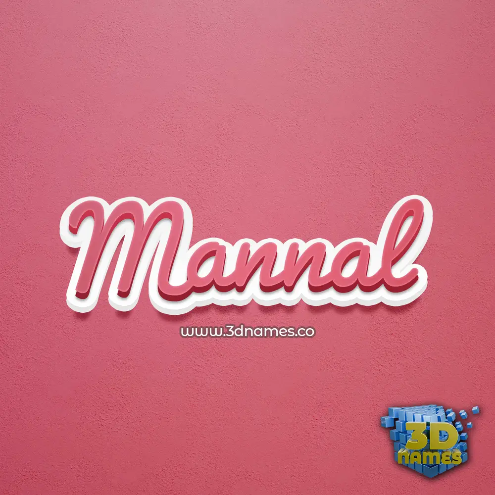 mannal in Red Scribble style - 3D name wallpaper