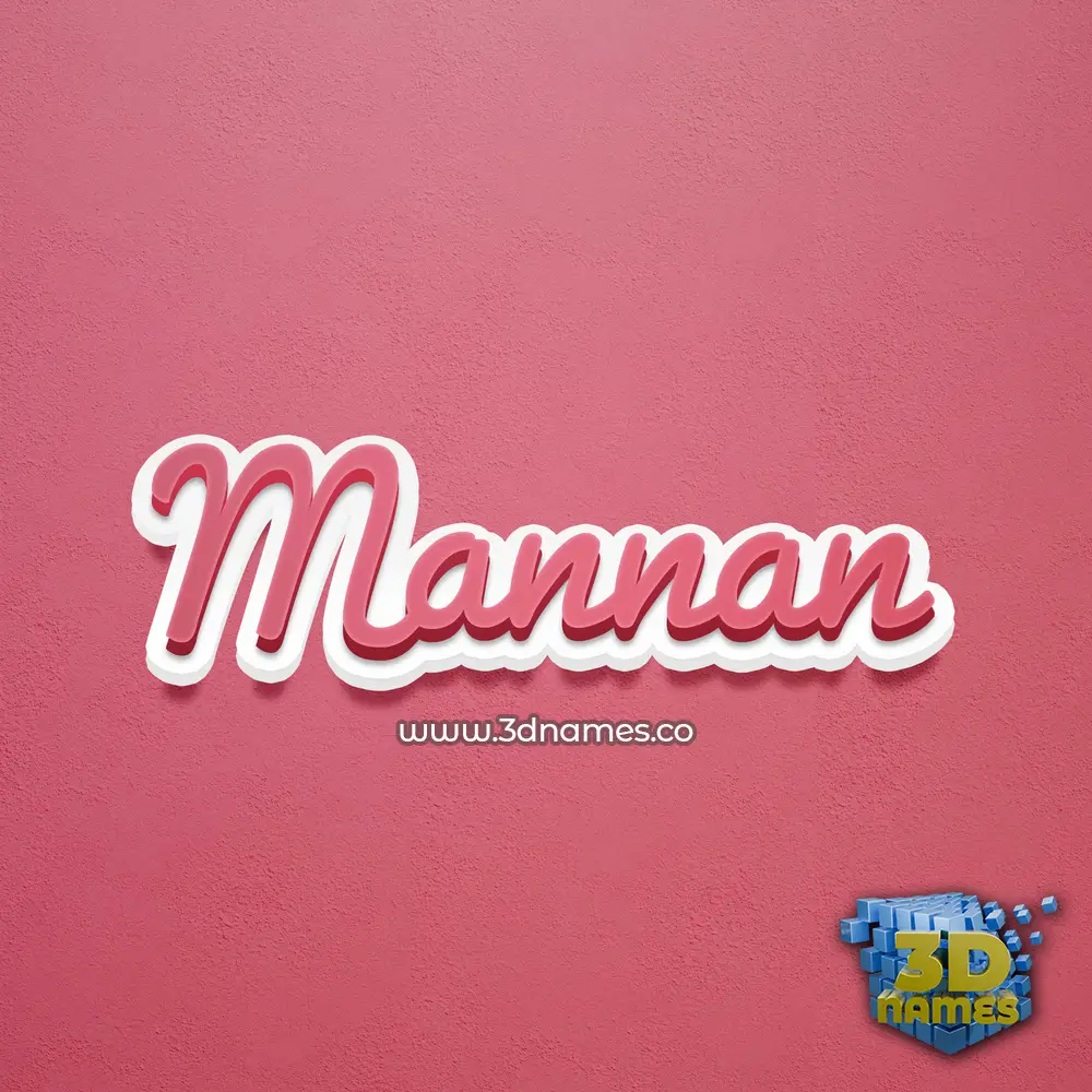 mannan in Red Scribble style - 3D name wallpaper
