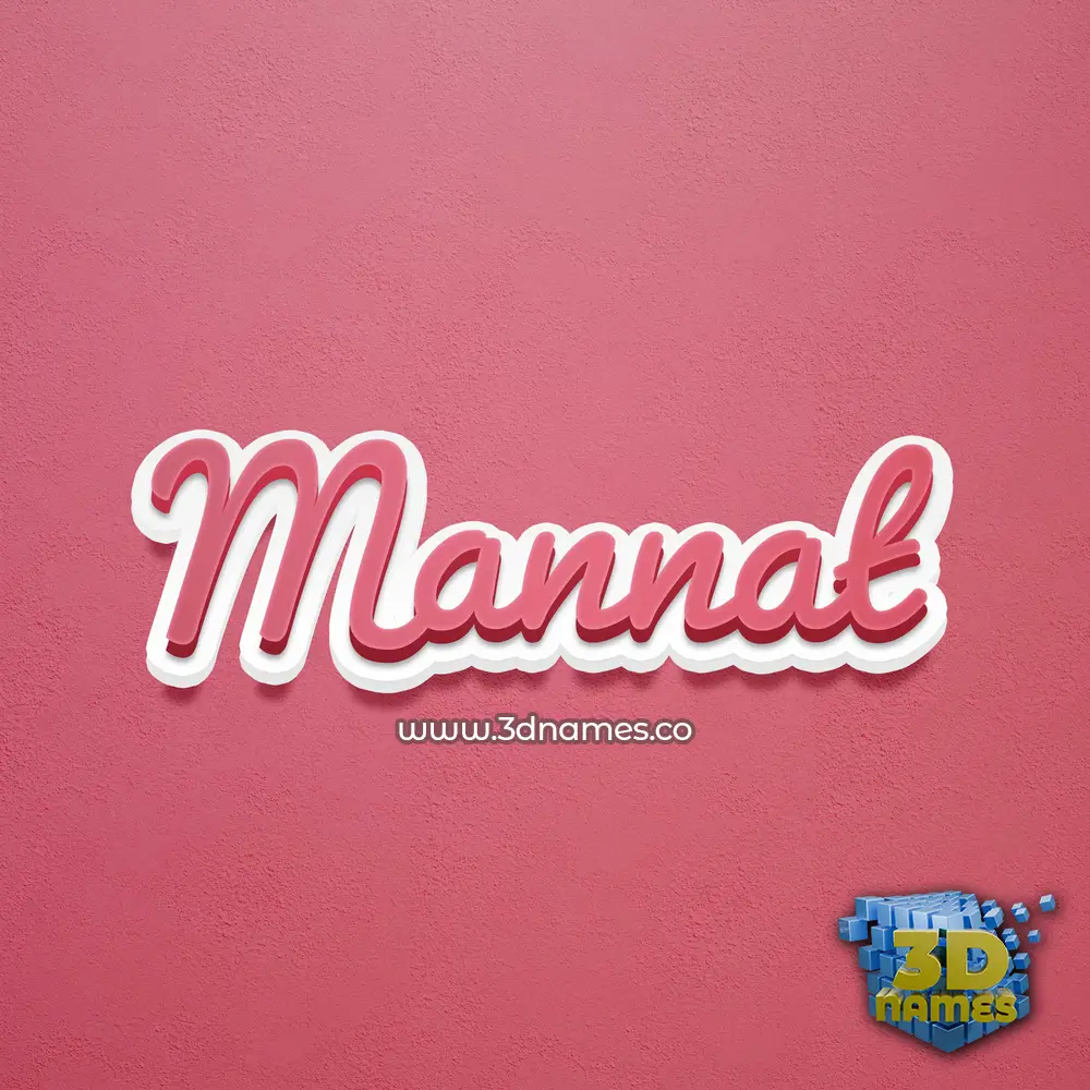mannat in Red Scribble style - 3D name wallpaper