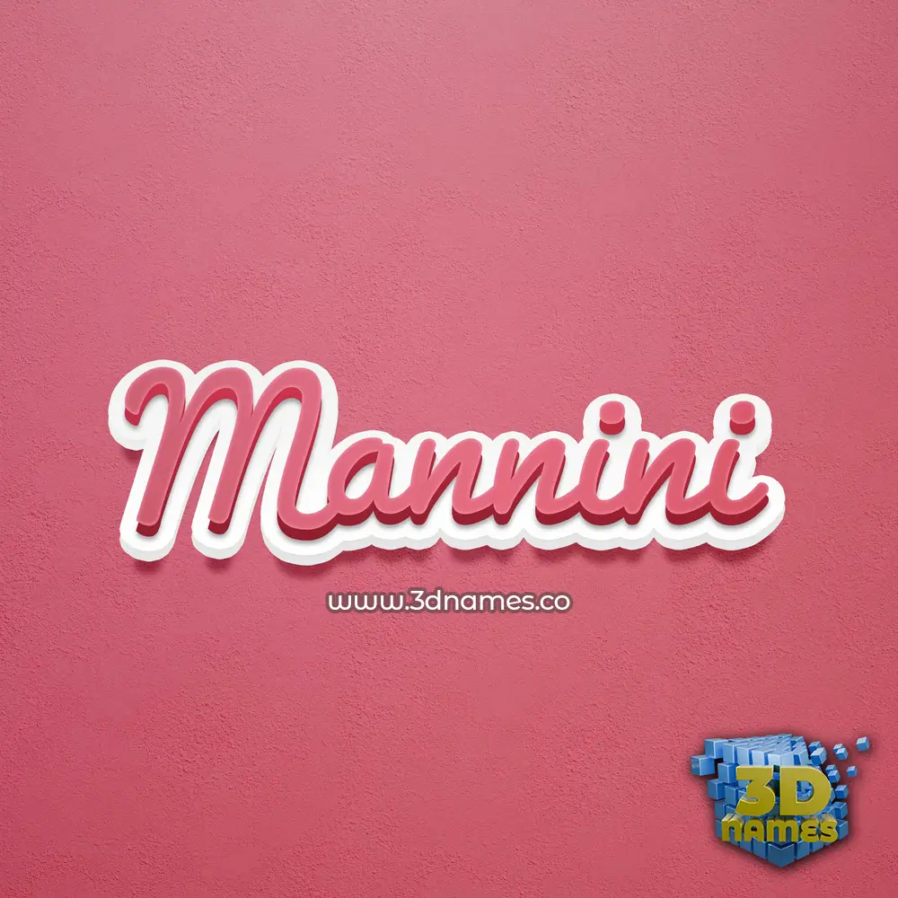 mannini in Red Scribble style - 3D name wallpaper