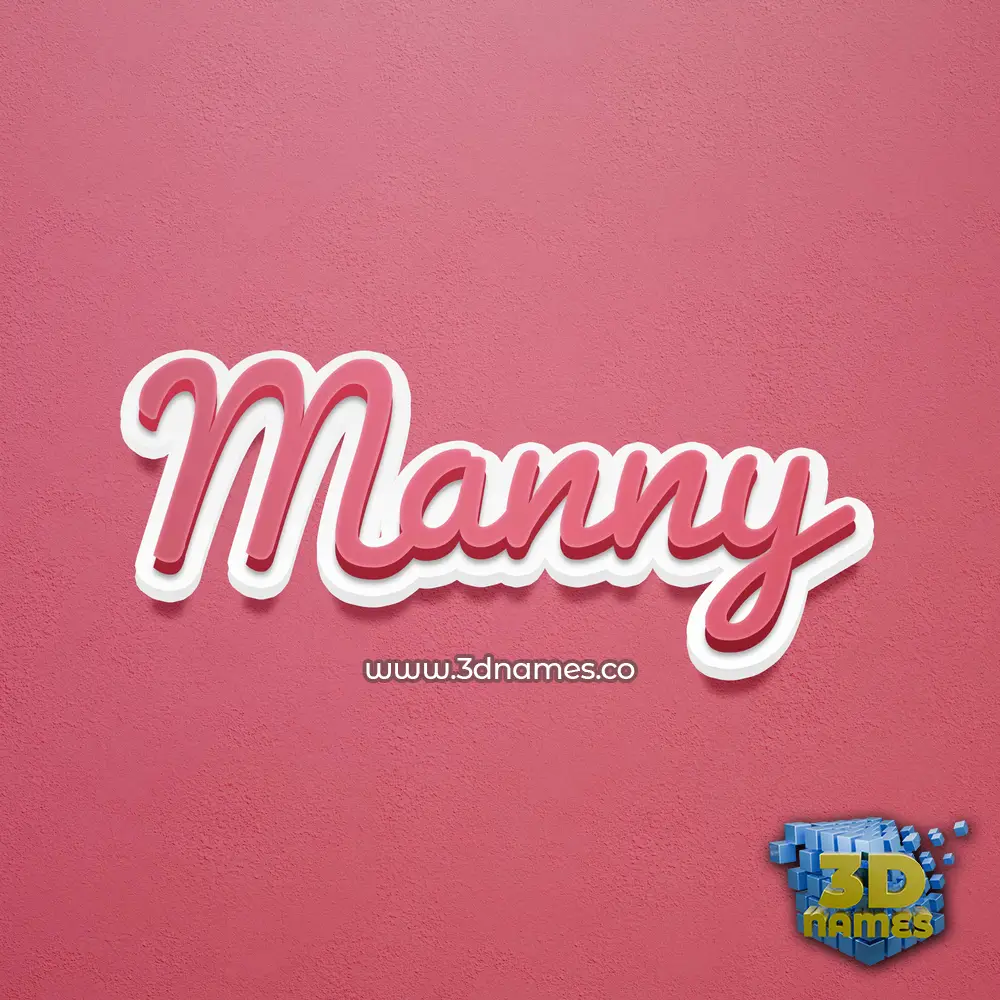 manny in Red Scribble style - 3D name wallpaper