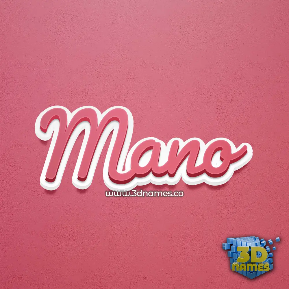 mano in Red Scribble style - 3D name wallpaper