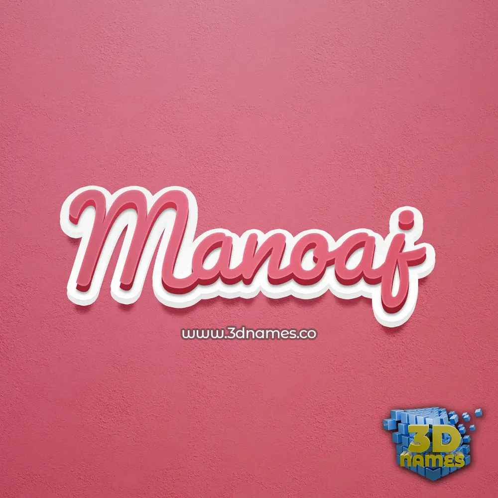 manoaj in Red Scribble style - 3D name wallpaper