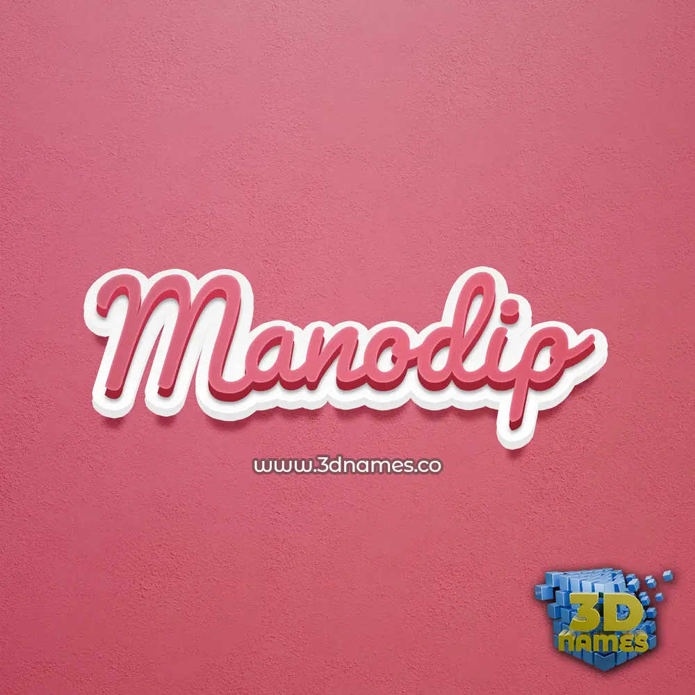 manodip in Red Scribble style - 3D name wallpaper