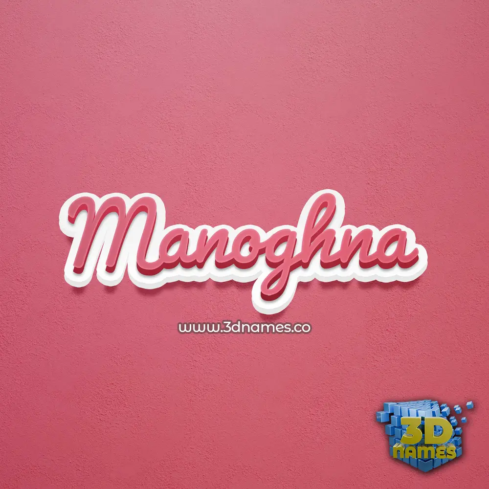 manoghna in Red Scribble style - 3D name wallpaper