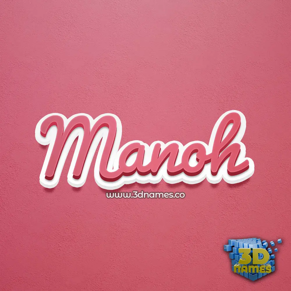 manoh in Red Scribble style - 3D name wallpaper