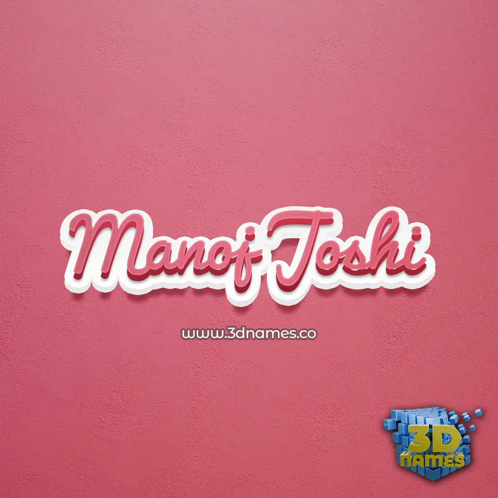 manoj joshi in Red Scribble style - 3D name wallpaper