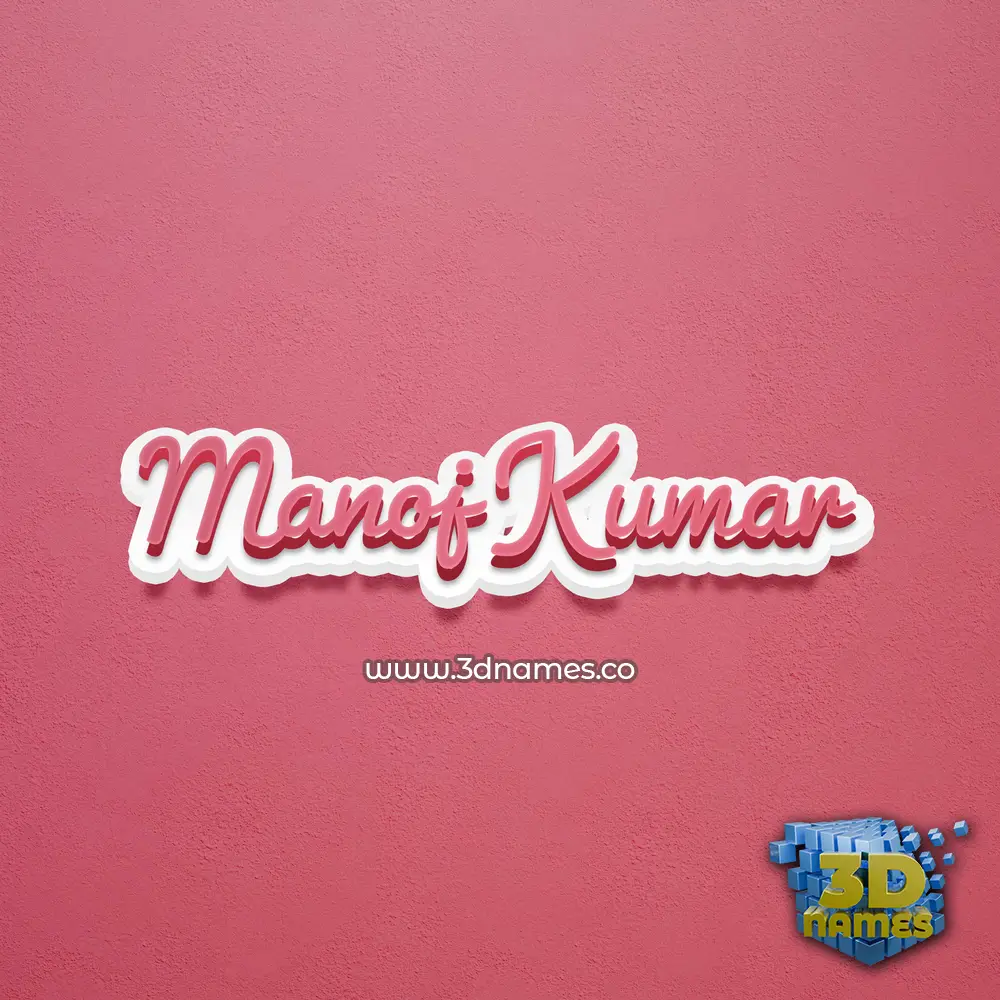 manoj kumar in Red Scribble style - 3D name wallpaper