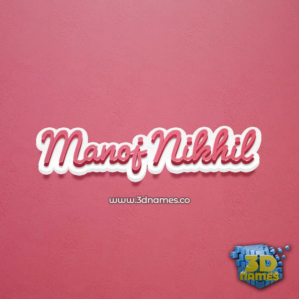 manoj nikhil in Red Scribble style - 3D name wallpaper