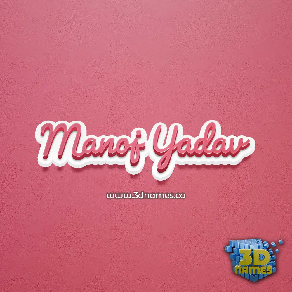 manoj yadav in Red Scribble style - 3D name wallpaper