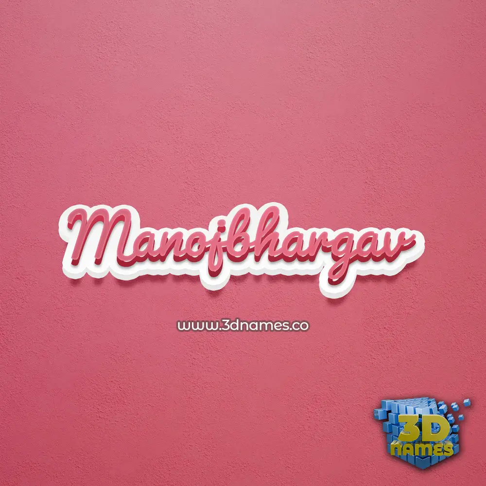 manojbhargav in Red Scribble style - 3D name wallpaper